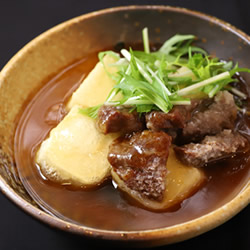 牛たんと豆腐の揚げ出し